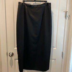 Long black dressy satin skirt